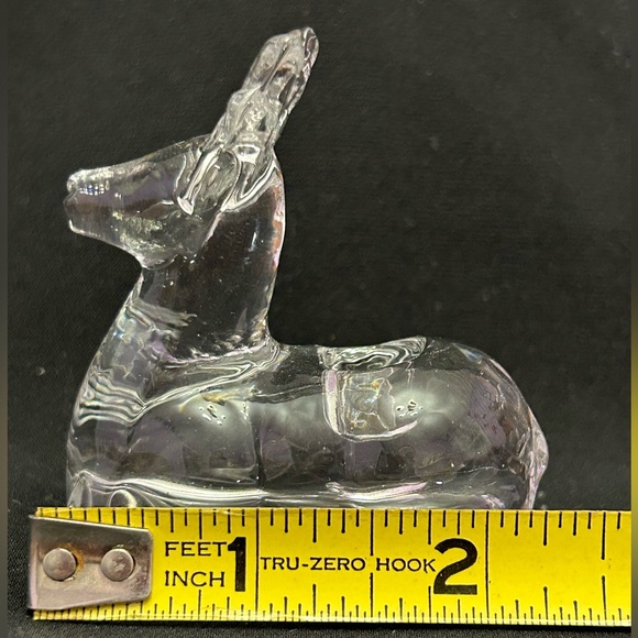 Pair of glass deer candleholders. Hold small tapered candles Christmas decor - Picture 7 of 7